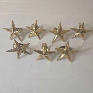 Star Napkin Rings set of 7 Gold tone